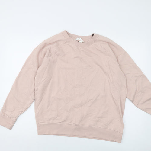 H&M Womens Pink Cotton Pullover Sweatshirt Size S Pullover