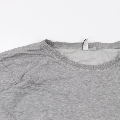 H&M Womens Grey Cotton Pullover Sweatshirt Size L Pullover