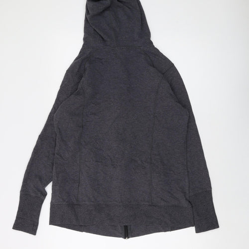 Marks and Spencer Womens Grey Cotton Full Zip Hoodie Size 16 Zip