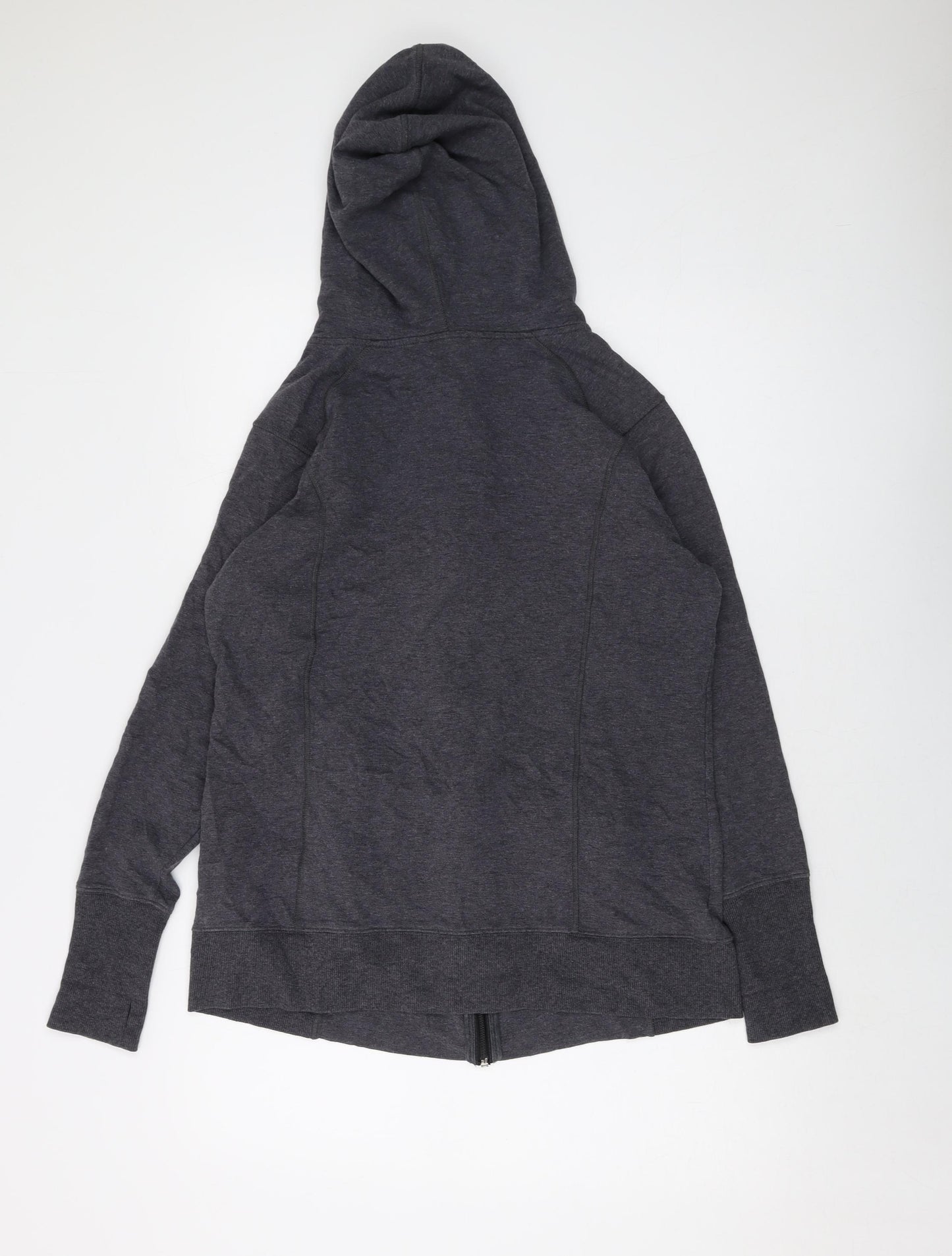 Marks and Spencer Womens Grey Cotton Full Zip Hoodie Size 16 Zip