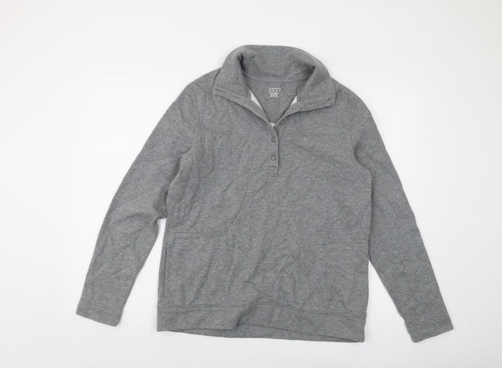 Lands' End Mens Grey Cotton Pullover Sweatshirt Size M