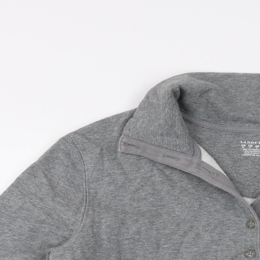 Lands' End Mens Grey Cotton Pullover Sweatshirt Size M