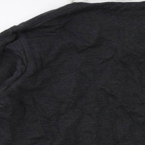 Zara Womens Grey Cotton Pullover Sweatshirt Size L Button
