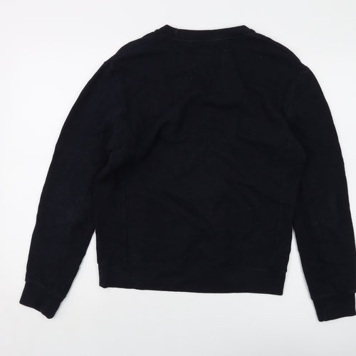 Zara Mens Blue Cotton Pullover Sweatshirt Size M
