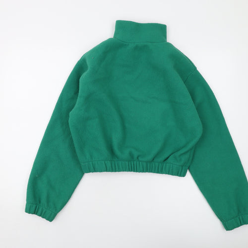 Topshop Womens Green Polyester Pullover Sweatshirt Size 10 Zip