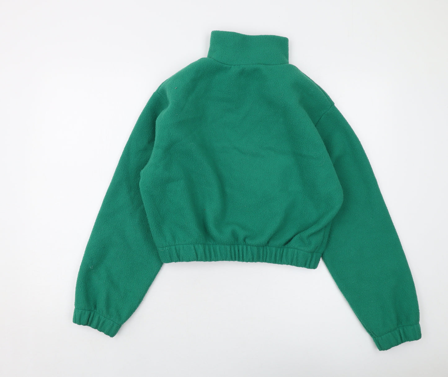 Topshop Womens Green Polyester Pullover Sweatshirt Size 10 Zip