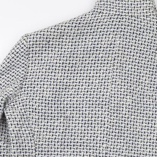 Marks and Spencer Womens Blue Geometric Jacket Size 10 Zip