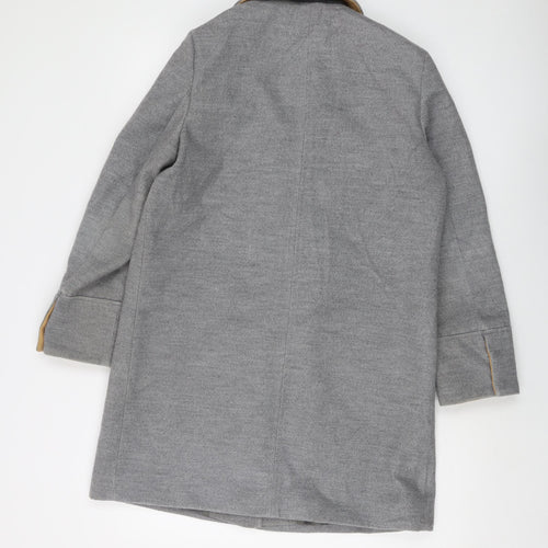 Topshop Womens Grey Overcoat Coat Size 10 Zip