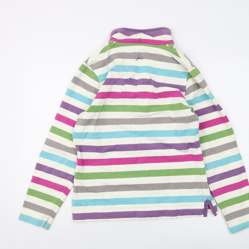 Joules Womens Multicoloured Striped Cotton Pullover Sweatshirt Size 12 Button