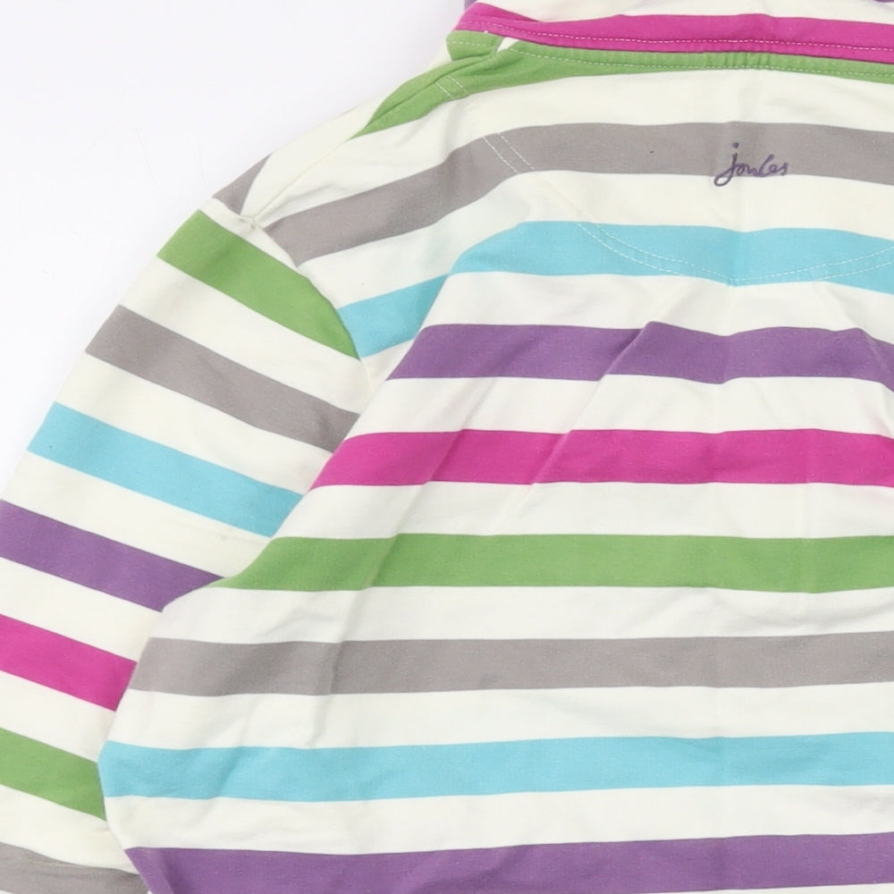 Joules Womens Multicoloured Striped Cotton Pullover Sweatshirt Size 12 Button