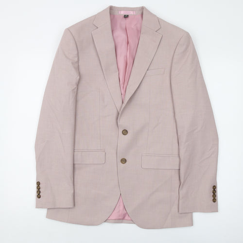 Marks and Spencer Mens Pink Polyester Jacket Suit Jacket Size 36 Regular