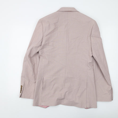 Marks and Spencer Mens Pink Polyester Jacket Suit Size 36 Regular
