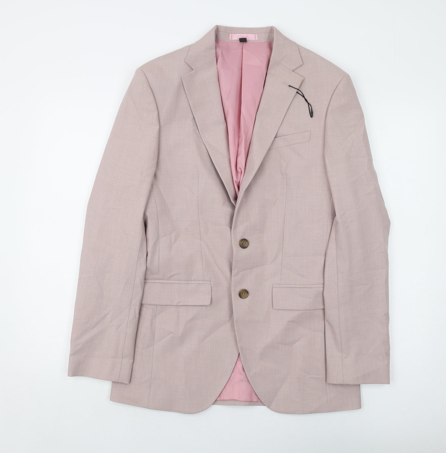 Marks and Spencer Mens Pink Polyester Jacket Suit Jacket Size 36 Regular