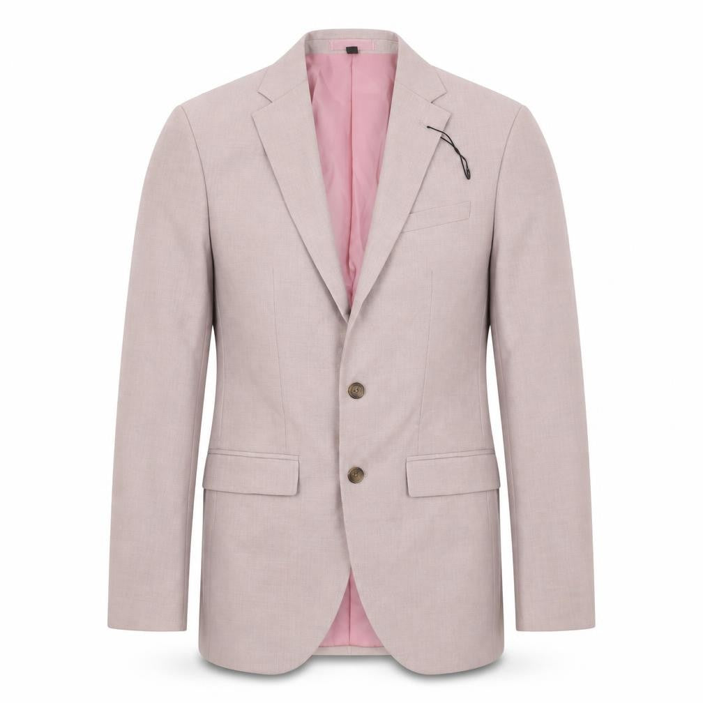 Front view of Marks & Spencer men’s pink polyester jacket suit jacket, size 36, regular