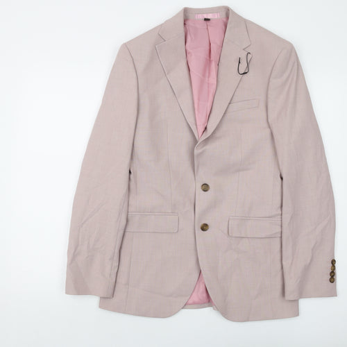 Marks and Spencer Mens Pink Polyester Jacket Suit Jacket Size 36 Regular