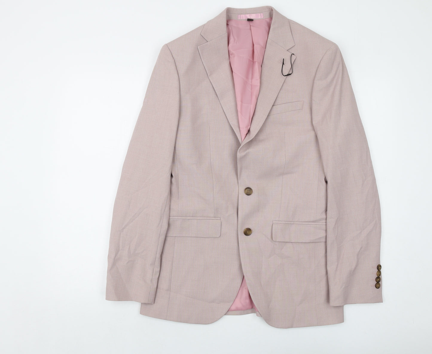 Marks and Spencer Mens Pink Polyester Jacket Suit Jacket Size 36 Regular