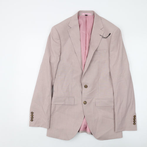 Marks and Spencer Mens Pink Polyester Jacket Suit Jacket Size 36 Regular