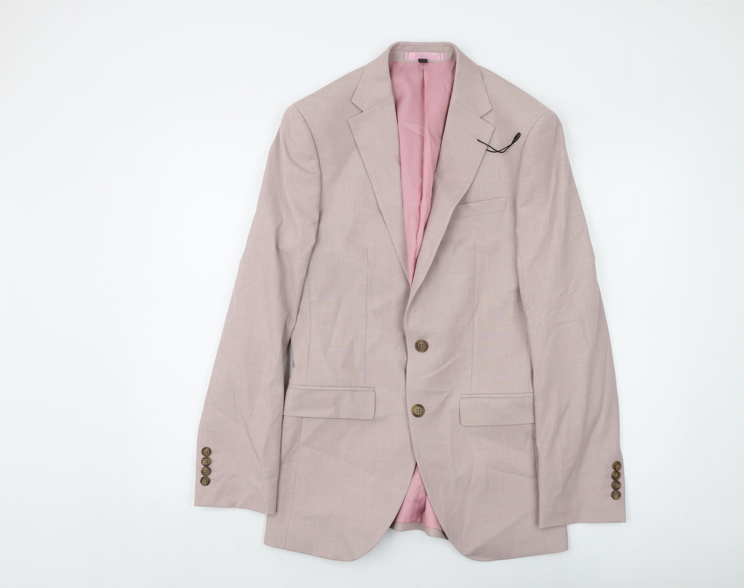 Marks and Spencer Mens Pink Polyester Jacket Suit Jacket Size 36 Regular