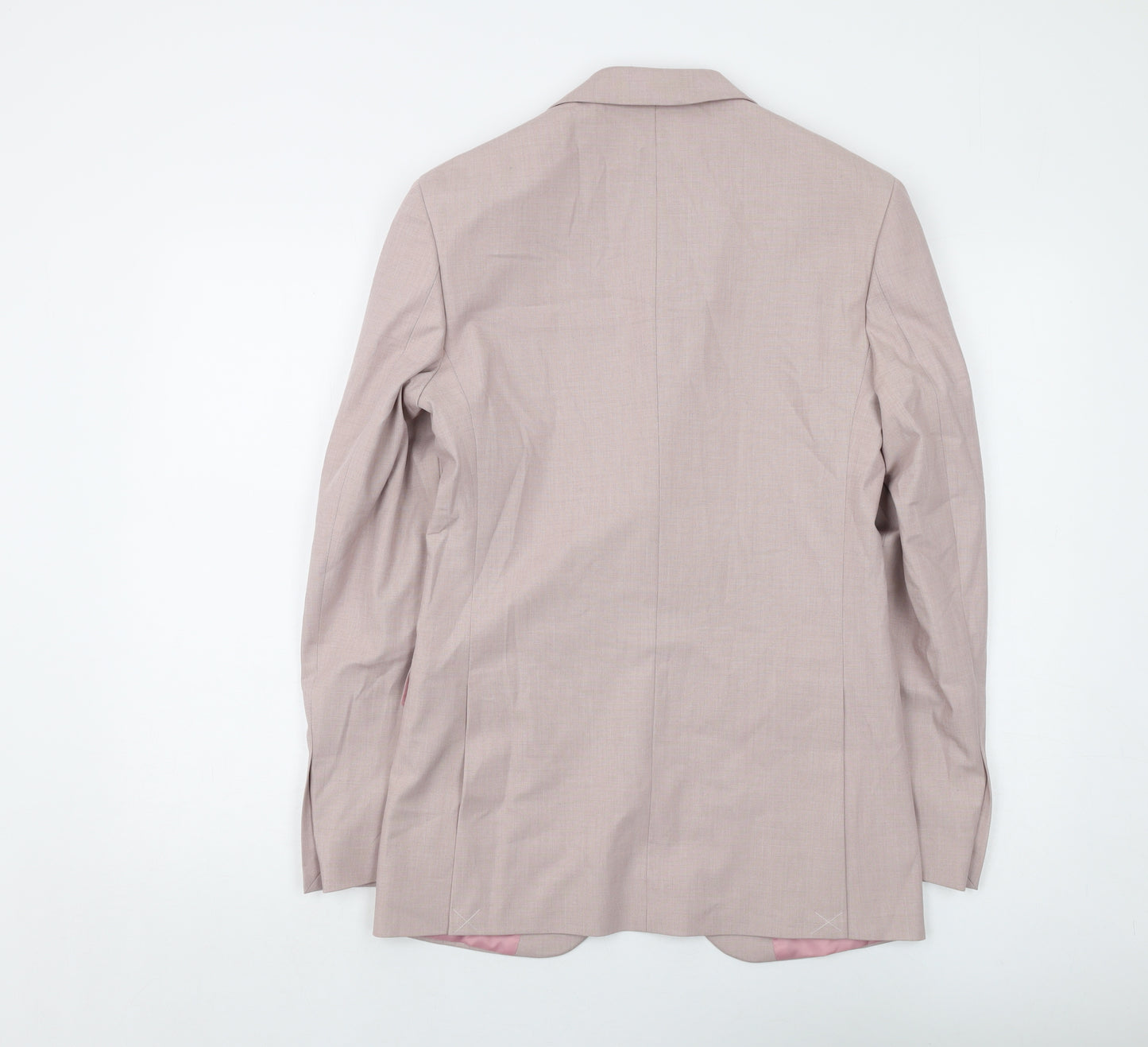 Marks and Spencer Mens Pink Polyester Jacket Suit Jacket Size 34 Regular