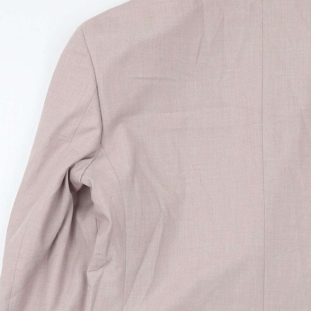 Marks and Spencer Mens Pink Polyester Jacket Suit Jacket Size 34 Regular