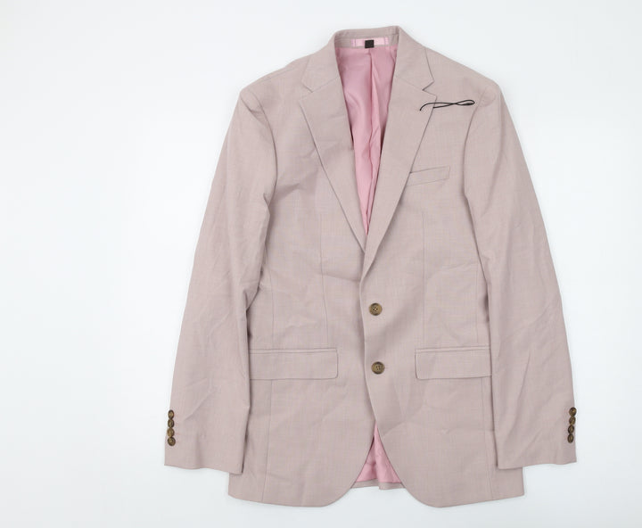 Marks and Spencer Mens Pink Polyester Jacket Suit Jacket Size 36 Regular