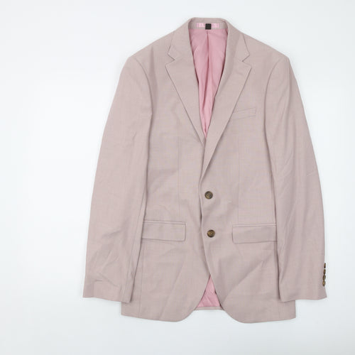 Marks and Spencer Mens Pink Polyester Jacket Suit Jacket Size 36 Regular