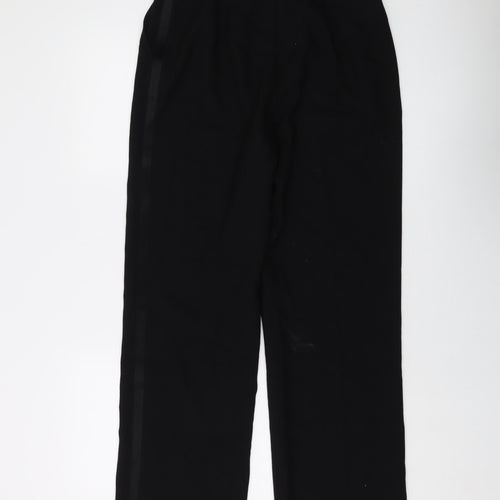 Laura Ashley Womens Black Wool Trousers Size 12 L31 in Regular Button