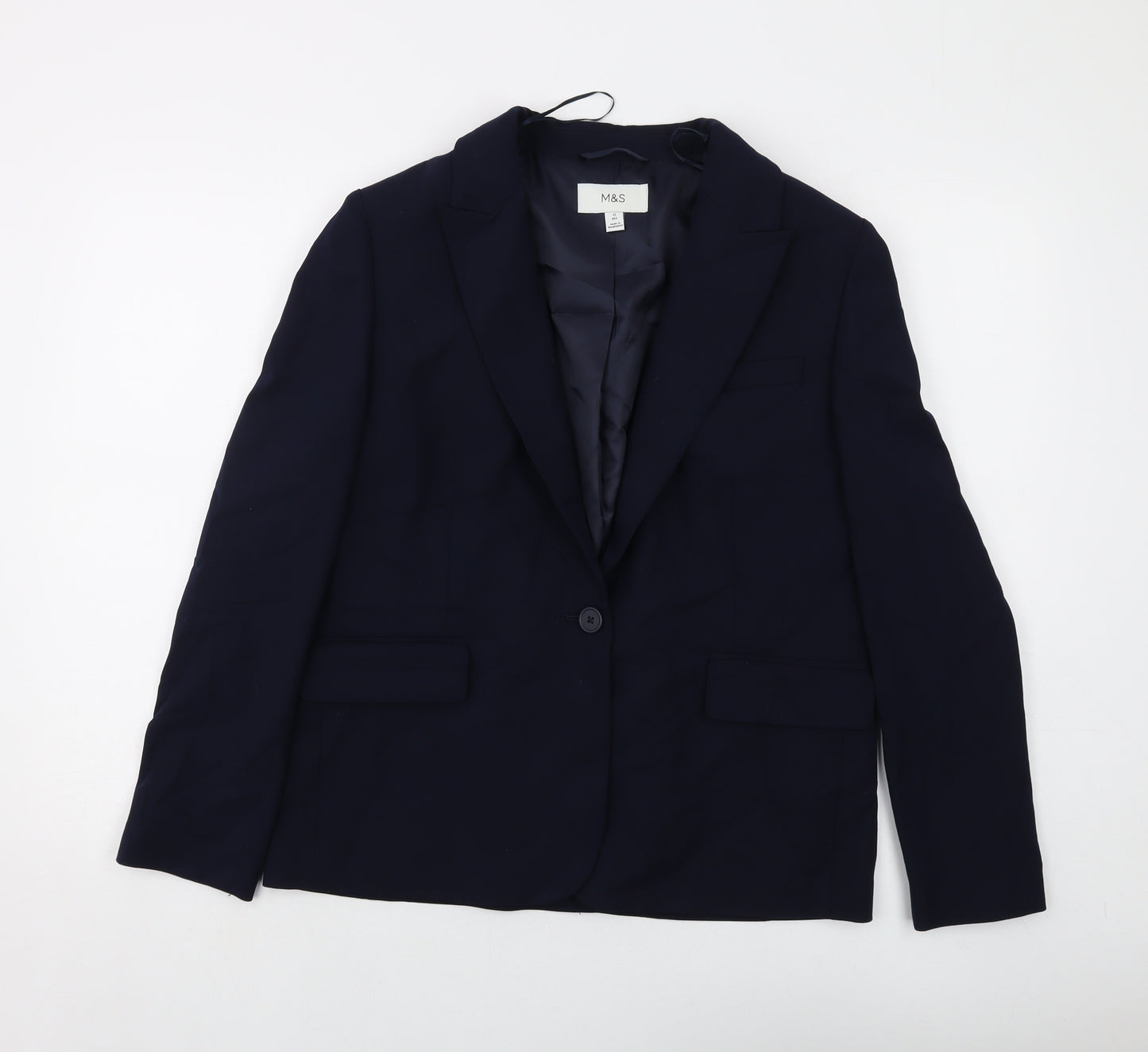 Marks and Spencer Womens Blue Jacket Size 12 Button