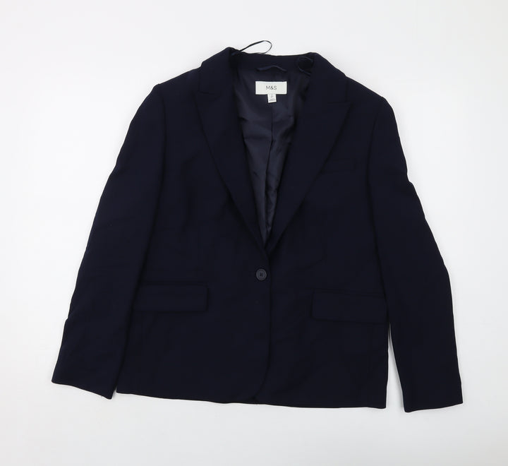 Marks and Spencer Womens Blue Jacket Size 12 Button
