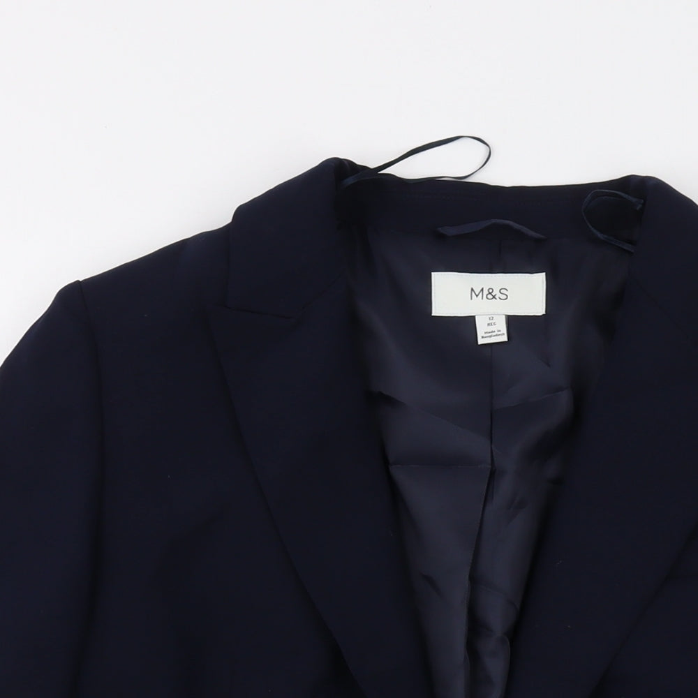 Marks and Spencer Womens Blue Jacket Size 12 Button