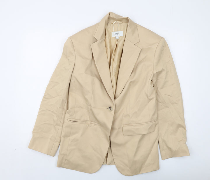 Marks and Spencer Womens Beige Jacket Size 8 Button