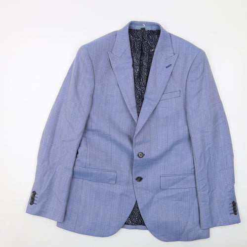 Marks and Spencer Mens Blue Polyester Jacket Suit Jacket Size 38 Regular