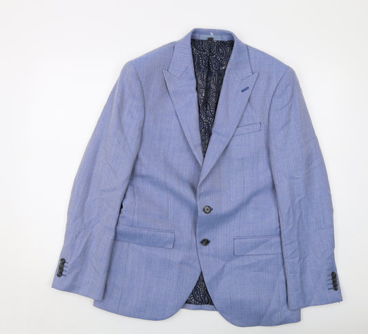 Marks and Spencer Mens Blue Polyester Jacket Suit Jacket Size 38 Regular