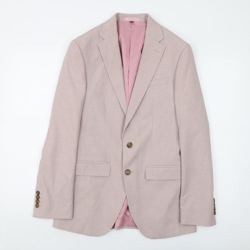 Marks and Spencer Mens Pink Polyester Jacket Suit Jacket Size 36 Regular