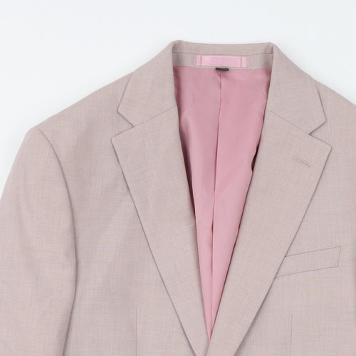 Marks and Spencer Mens Pink Polyester Jacket Suit Jacket Size 36 Regular