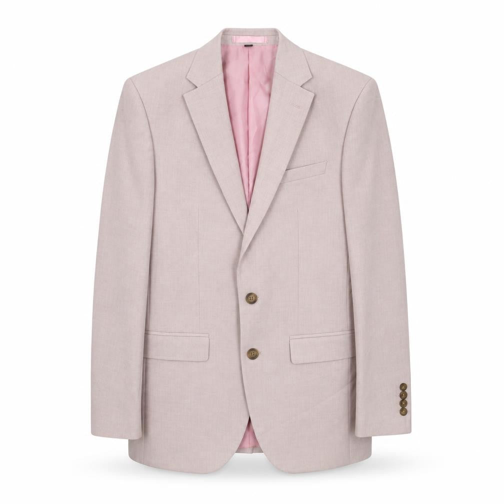 Front view of Marks & Spencer men’s pink polyester jacket suit jacket, size 36, regular