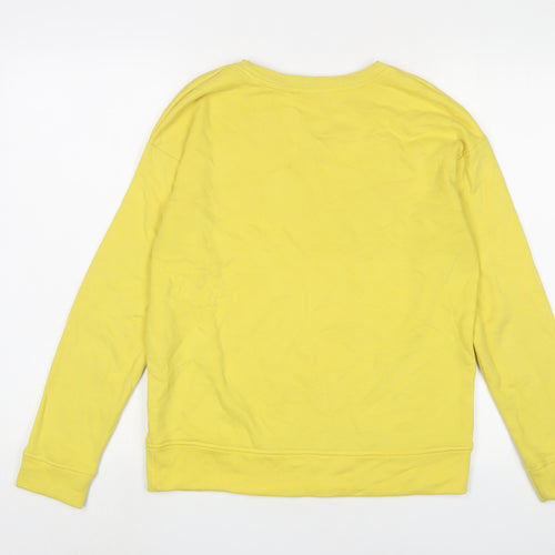 Mango Womens Yellow Cotton Pullover Sweatshirt Size S Pullover - Bye Bye