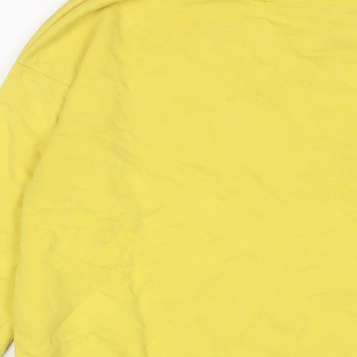 Mango Womens Yellow Cotton Pullover Sweatshirt Size S Pullover - Bye Bye