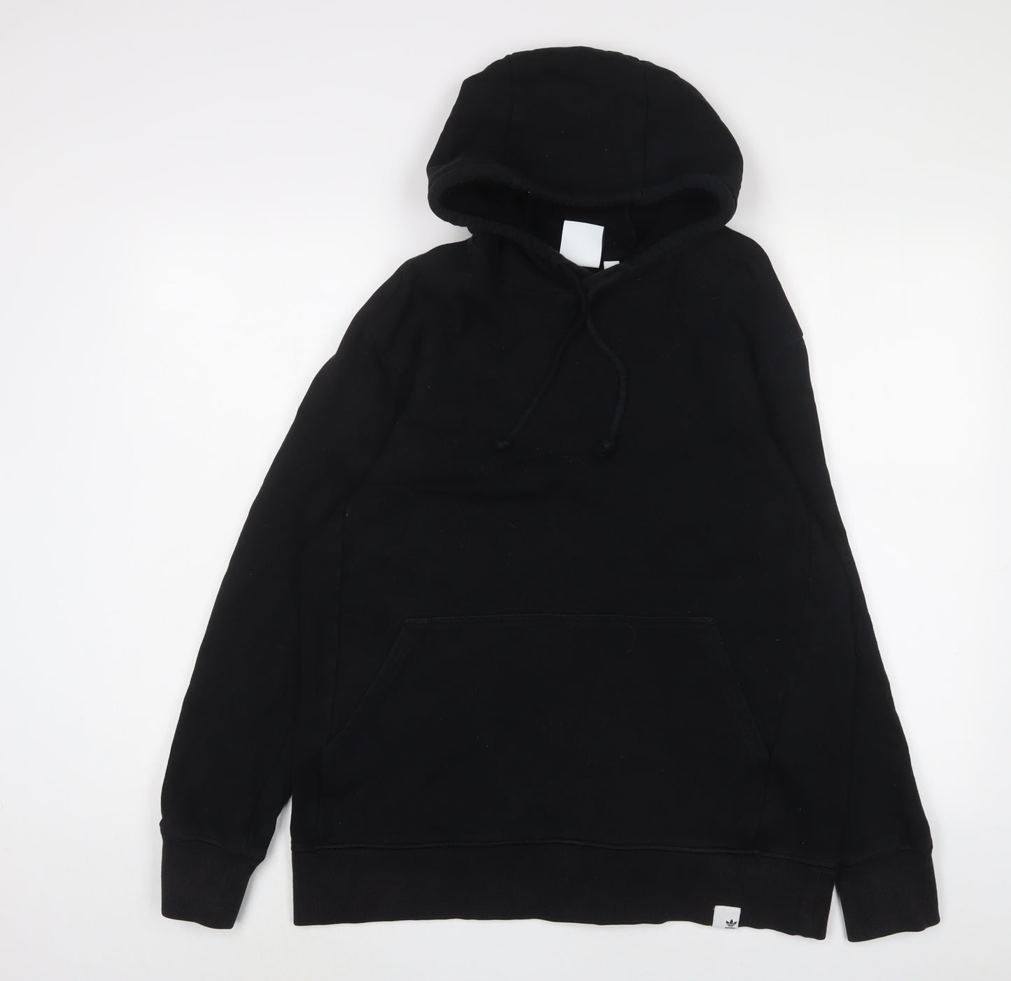 adidas Mens Black Cotton Pullover Hoodie Size L - Embroidered, Logo