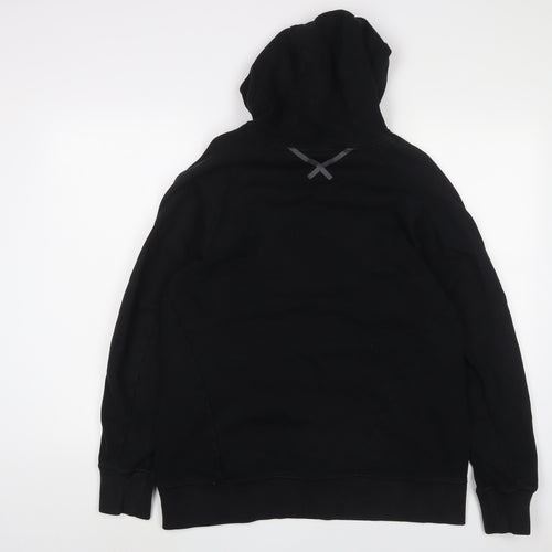 adidas Mens Black Cotton Pullover Hoodie Size L - Embroidered, Logo