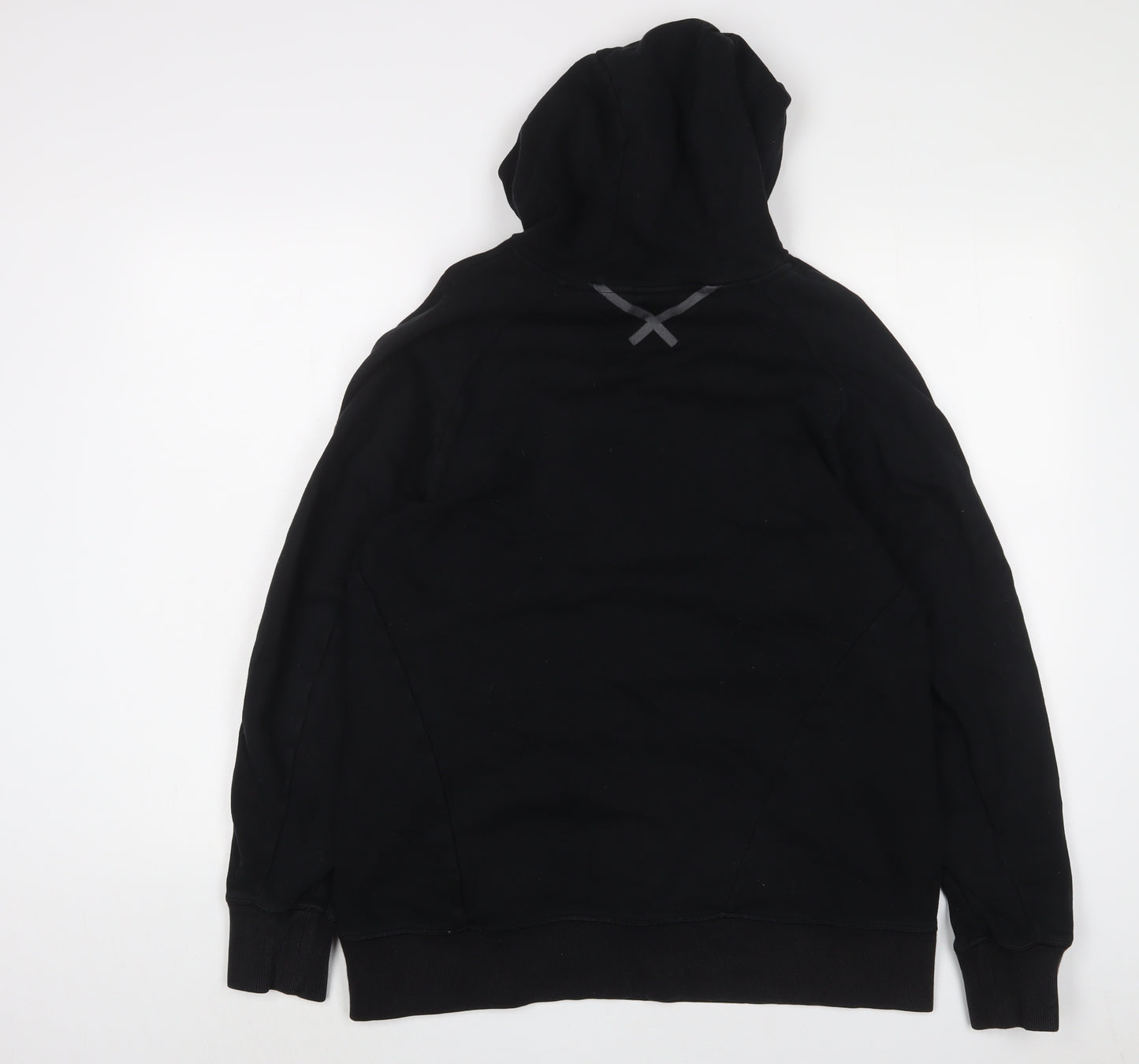 adidas Mens Black Cotton Pullover Hoodie Size L - Embroidered, Logo