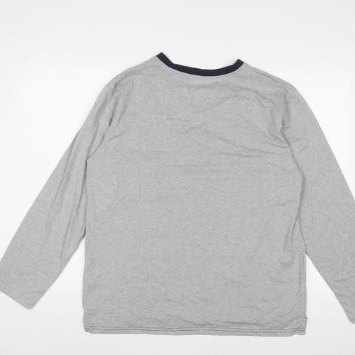 THE WHITE COMPANY Mens Grey Polyester T-Shirt Size M V-Neck - Embroidered