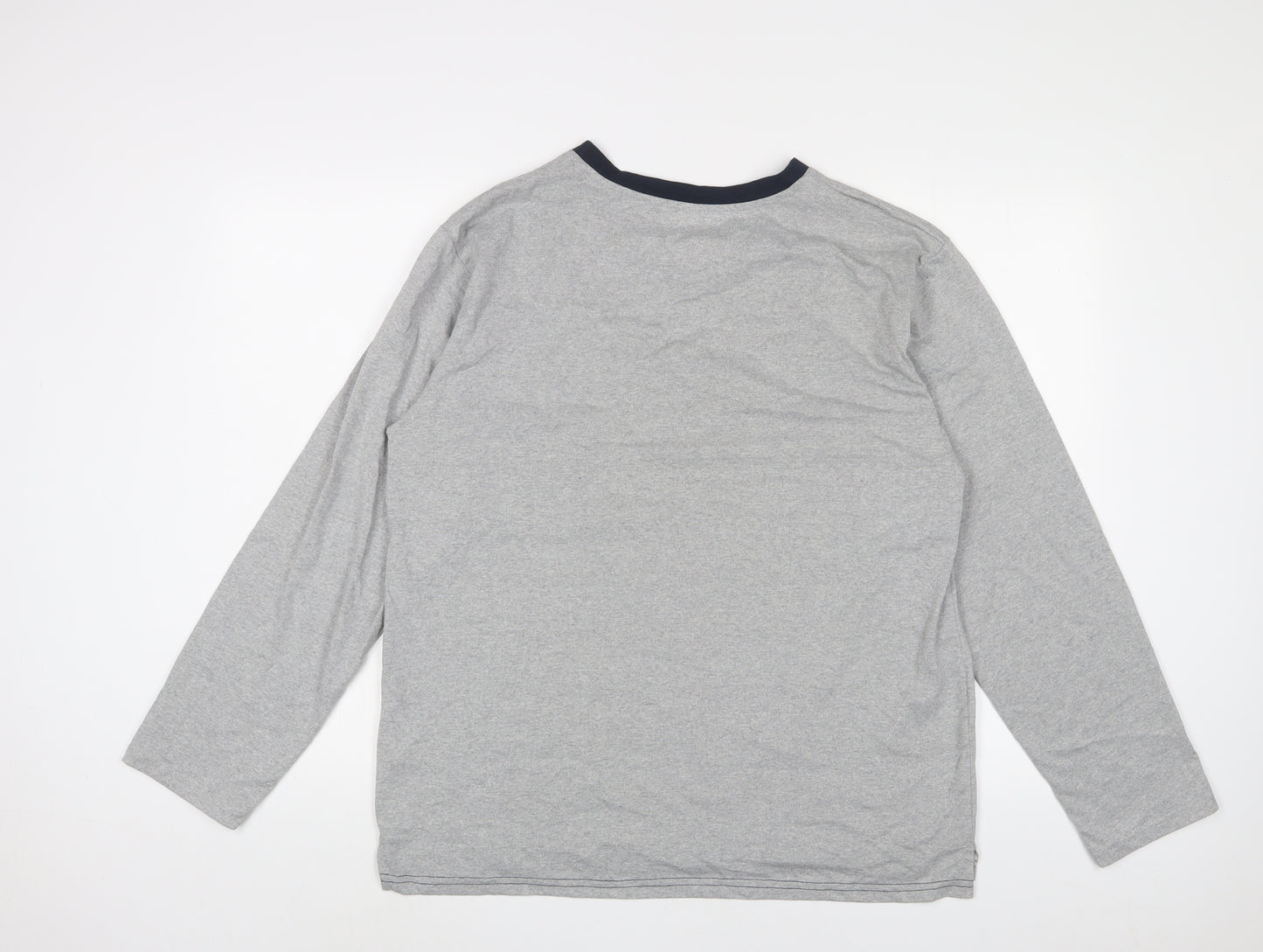 THE WHITE COMPANY Mens Grey Polyester T-Shirt Size M V-Neck - Embroidered