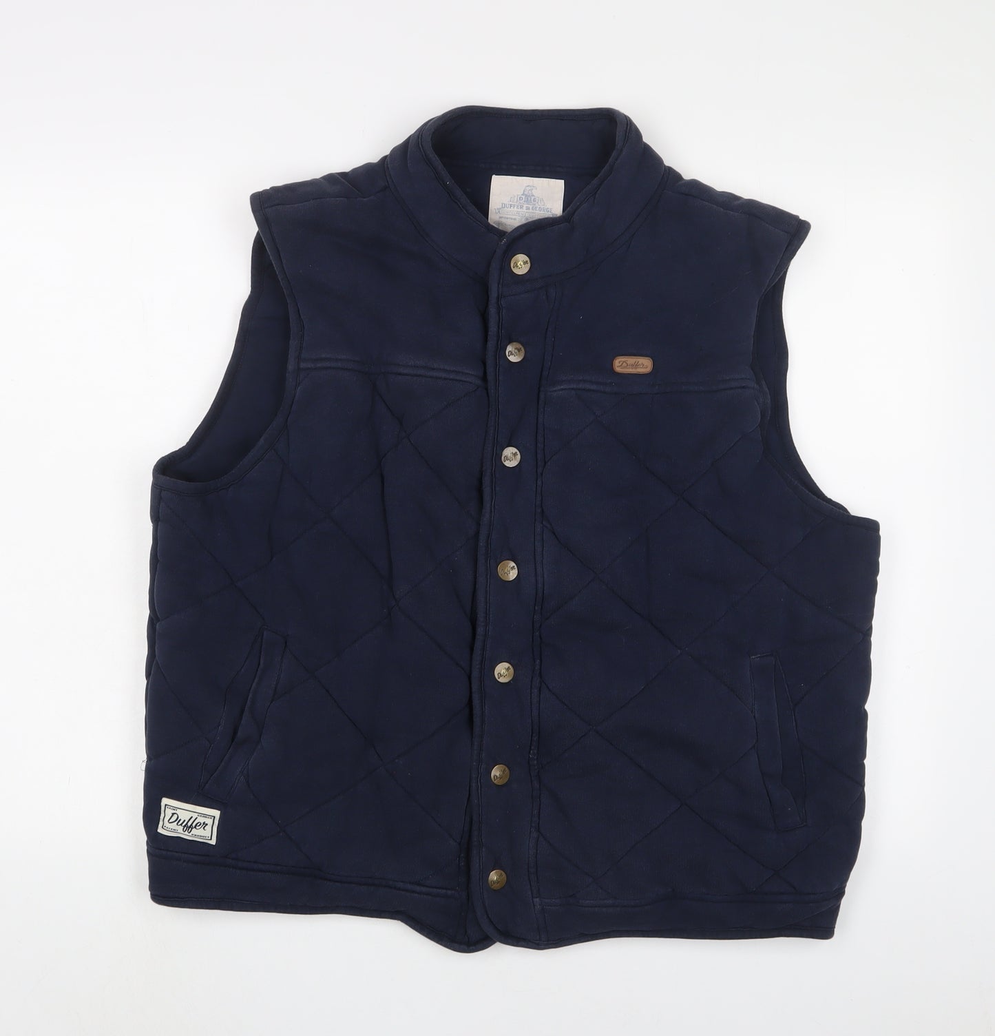 Duffer of St. George Womens Blue Gilet Jacket Size XL Snap