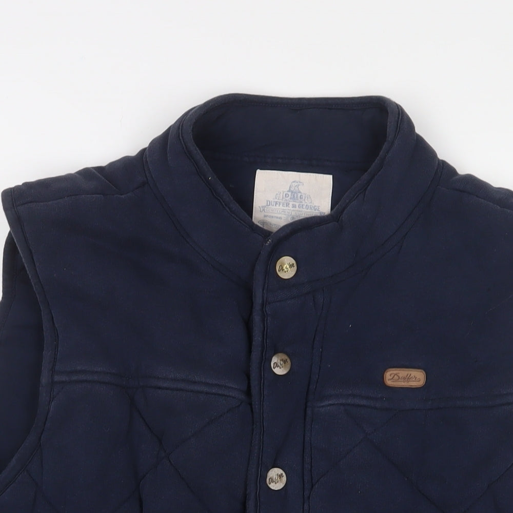 Duffer of St. George Womens Blue Gilet Jacket Size XL Snap
