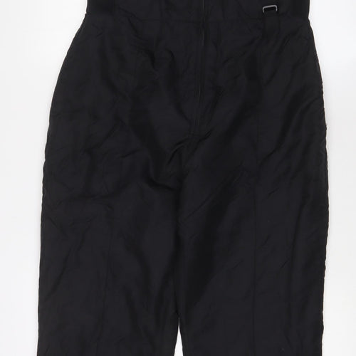 Sportina Womens Black Nylon Rain Trousers Trousers Size 10 L30 in Regular Zip