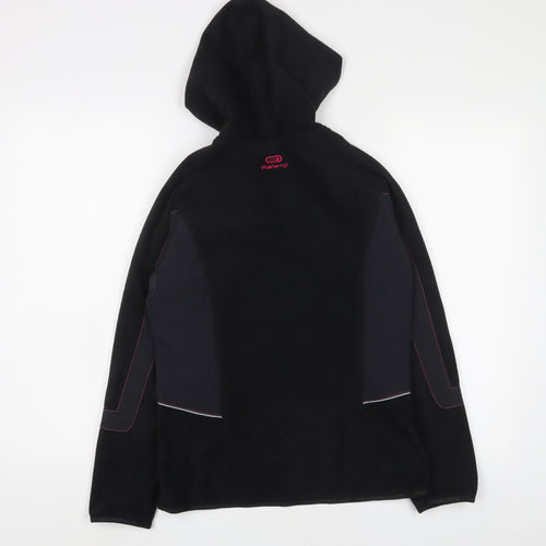 DECATHLON Womens Black Polyester Pullover Sweatshirt Size 8 Zip - Logo, Embroidered