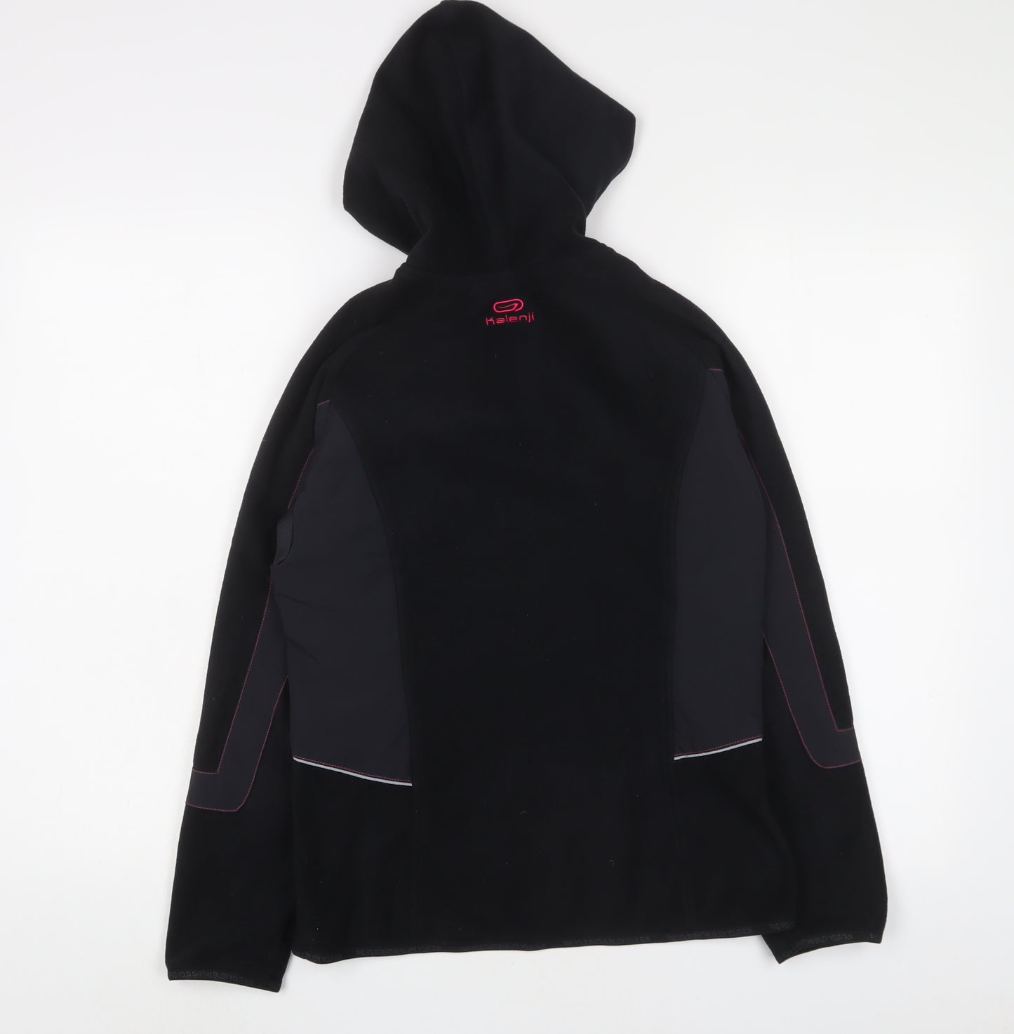 DECATHLON Womens Black Polyester Pullover Sweatshirt Size 8 Zip - Logo, Embroidered