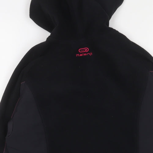 DECATHLON Womens Black Polyester Pullover Sweatshirt Size 8 Zip - Logo, Embroidered