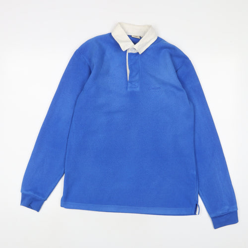 Cotton Traders Mens Blue Polyester Pullover Sweatshirt Size XS - Logo, Embroidered